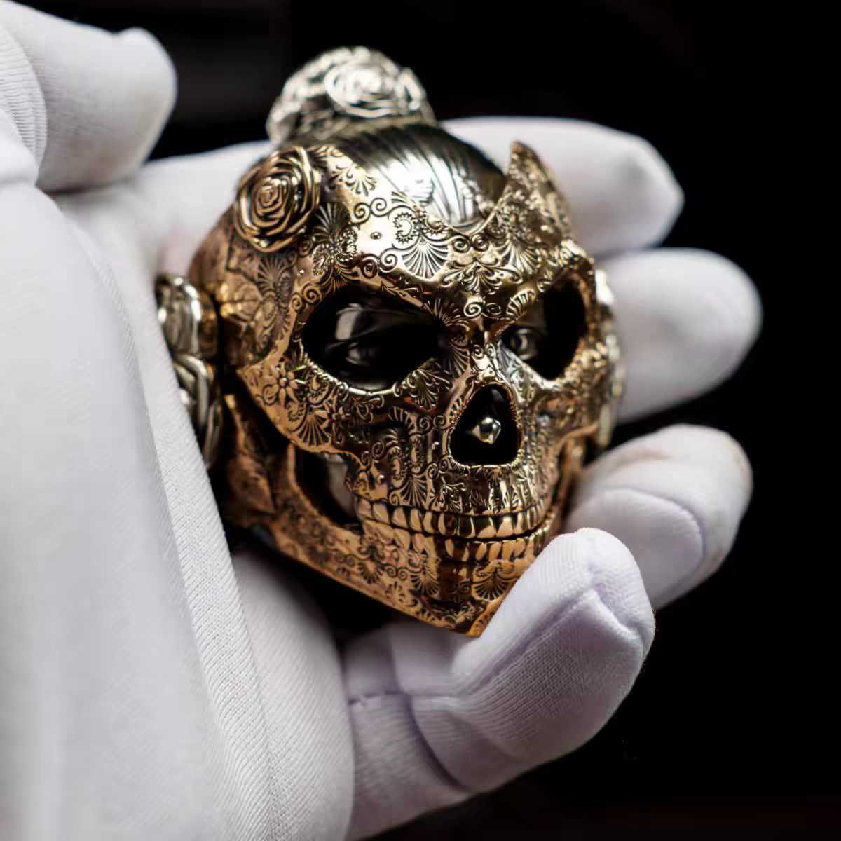 Handmade Metal Mechanical Skull – Magnetic Decoration