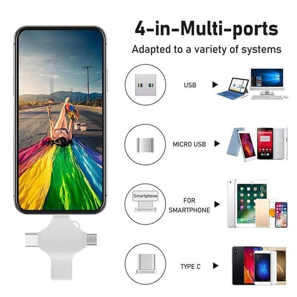 4-in-1 USB Flash Drive - 1TB Storage