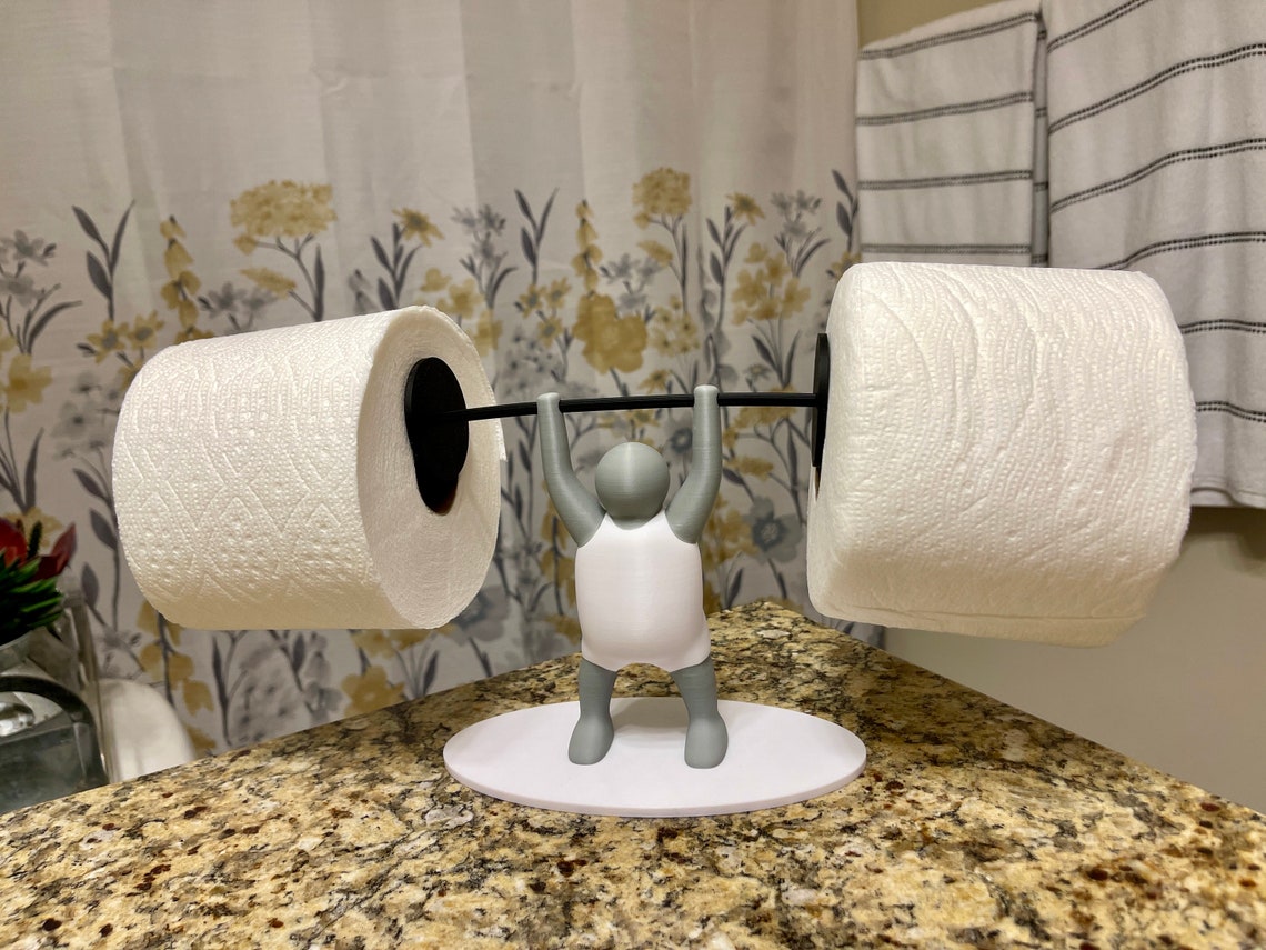 Funny Weightlifter Toilet Roll Holder