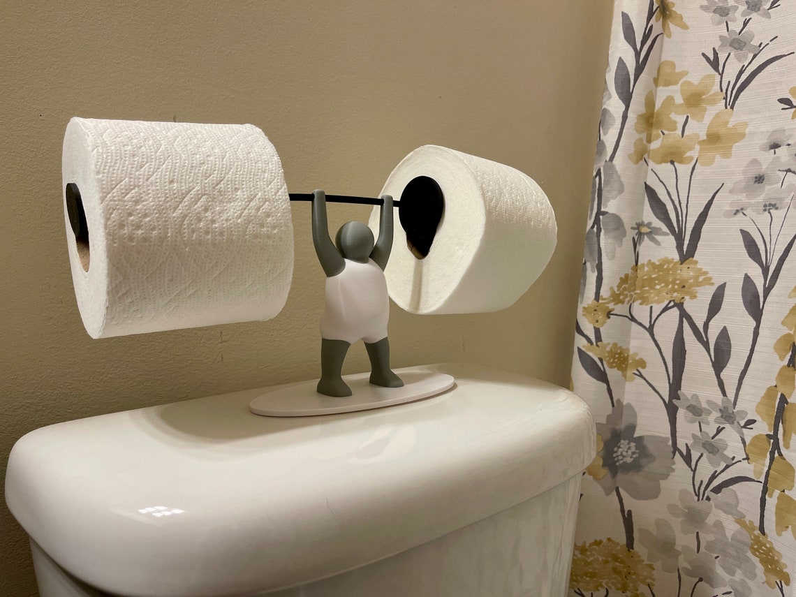 Funny Weightlifter Toilet Roll Holder
