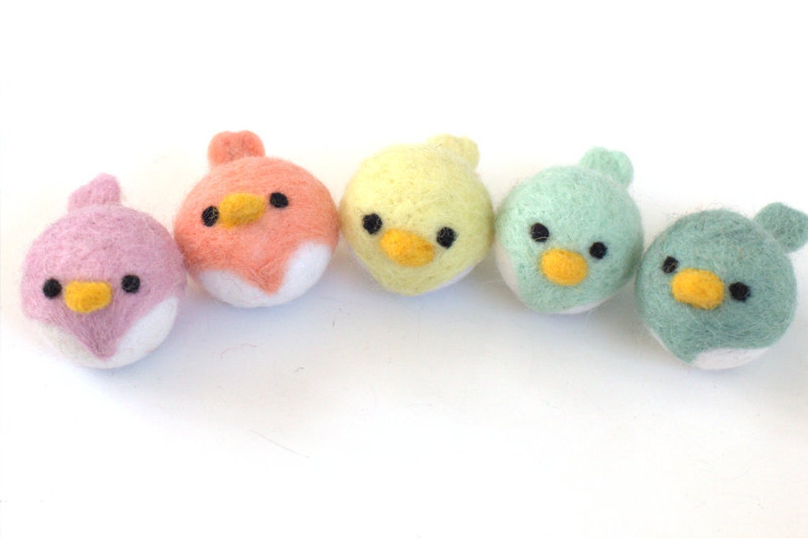 Spring Bird Chick Felt Shapes - 5 Pcs