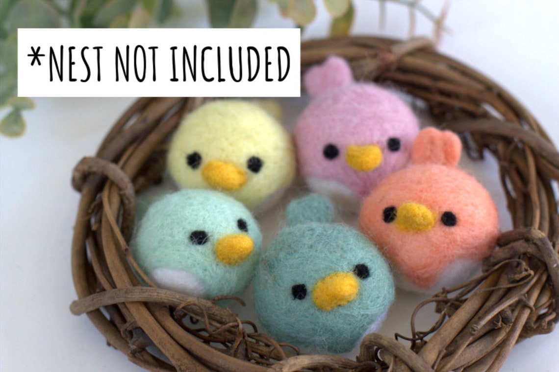 Spring Bird Chick Felt Shapes - 5 Pcs