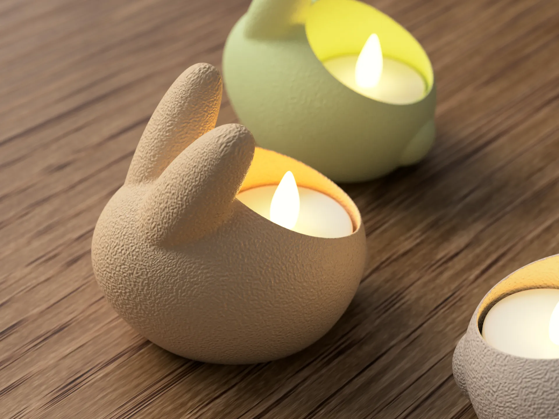 3D Printed Easter Bunny Flameless Candle Set🐇