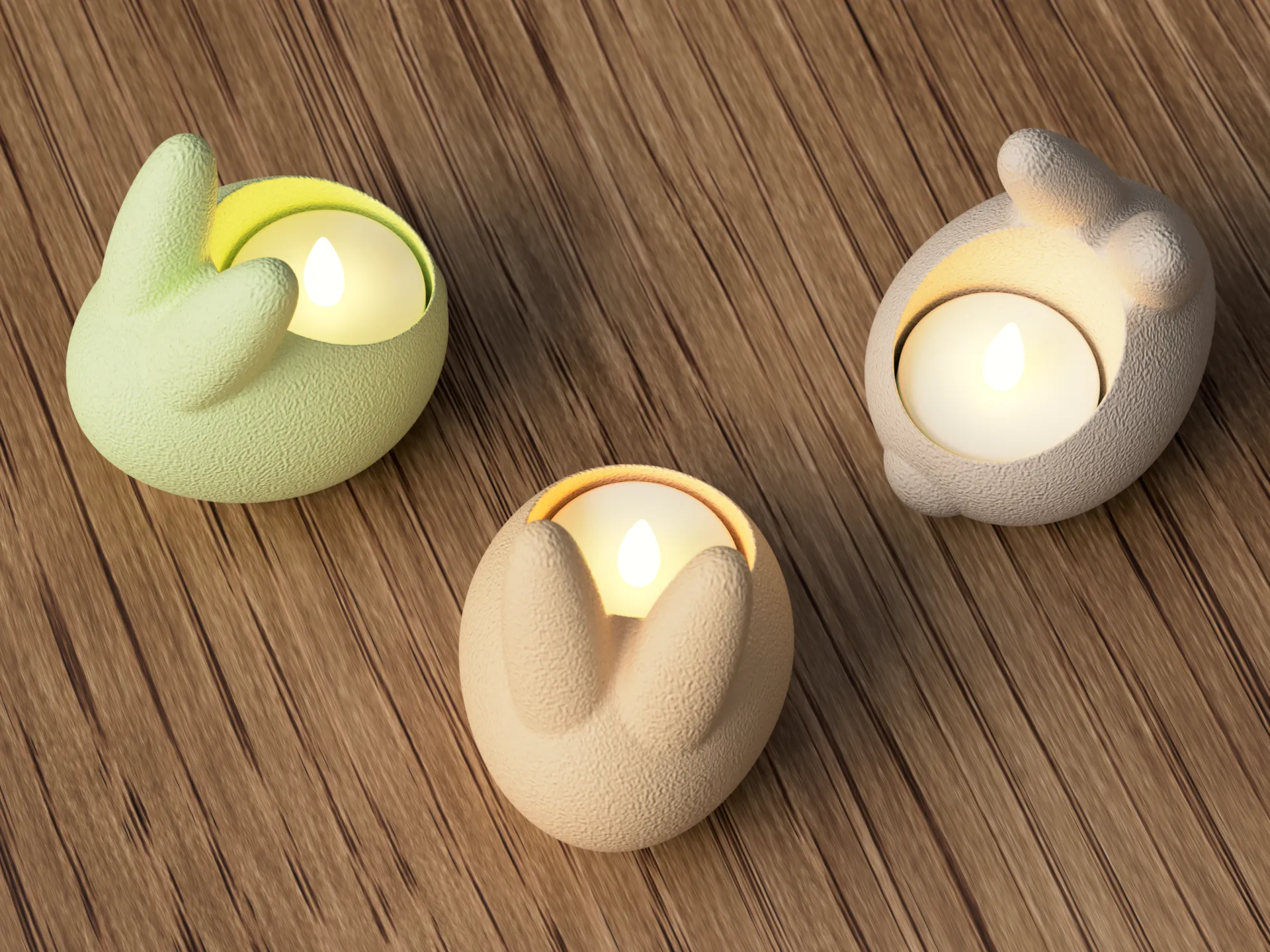 3D Printed Easter Bunny Flameless Candle Set🐇
