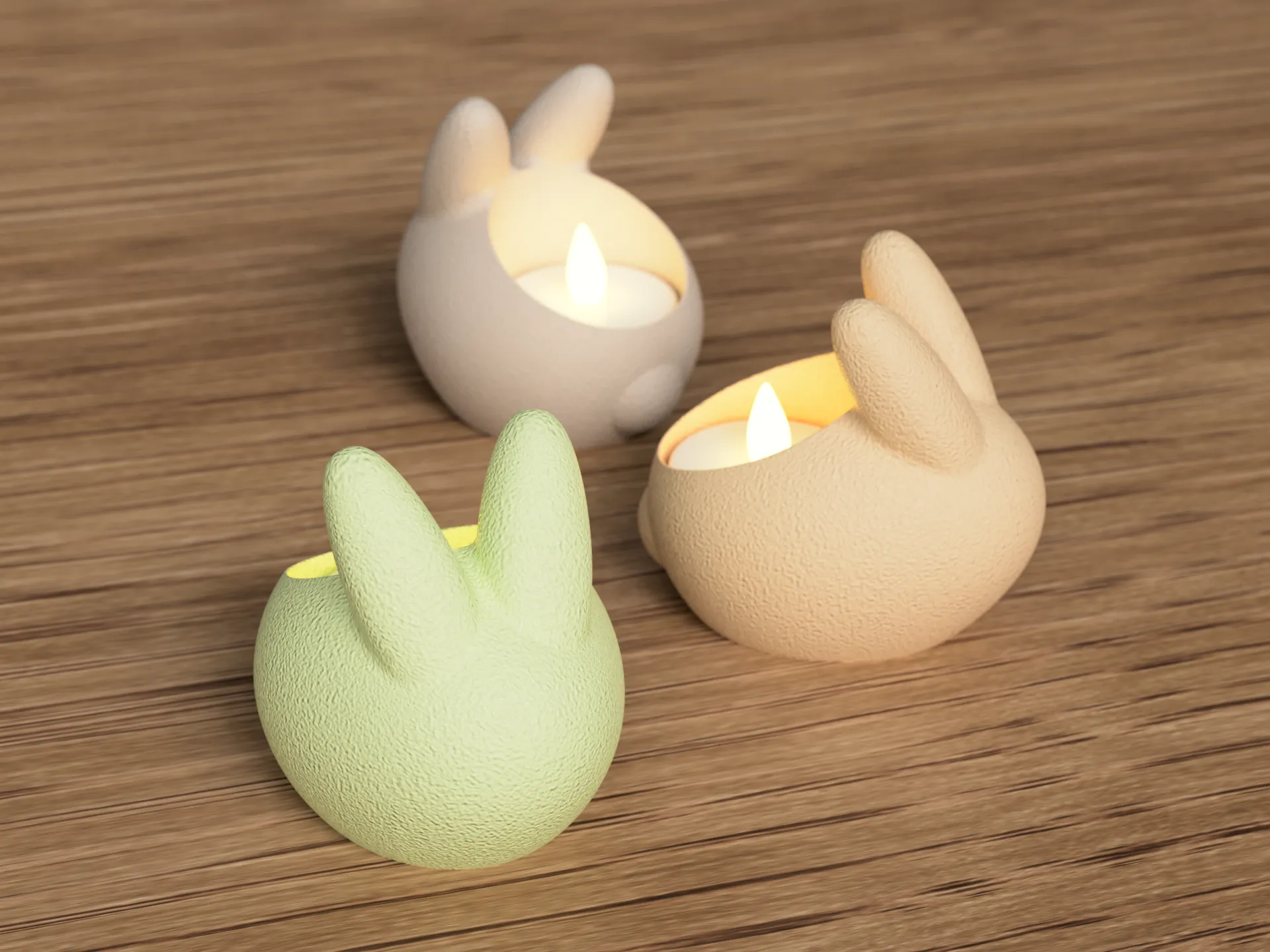 3D Printed Easter Bunny Flameless Candle Set🐇