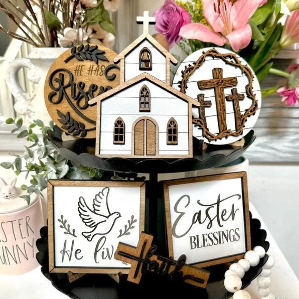 ✝️Easter Tiered Tray Decor