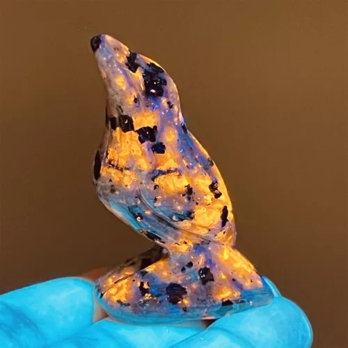 Natural Emberlite Crow Statue Handcrafted