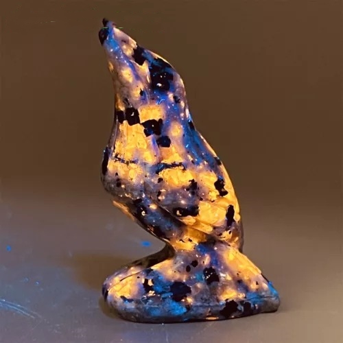 Natural Emberlite Crow Statue Handcrafted