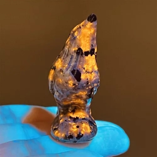 Natural Emberlite Crow Statue Handcrafted