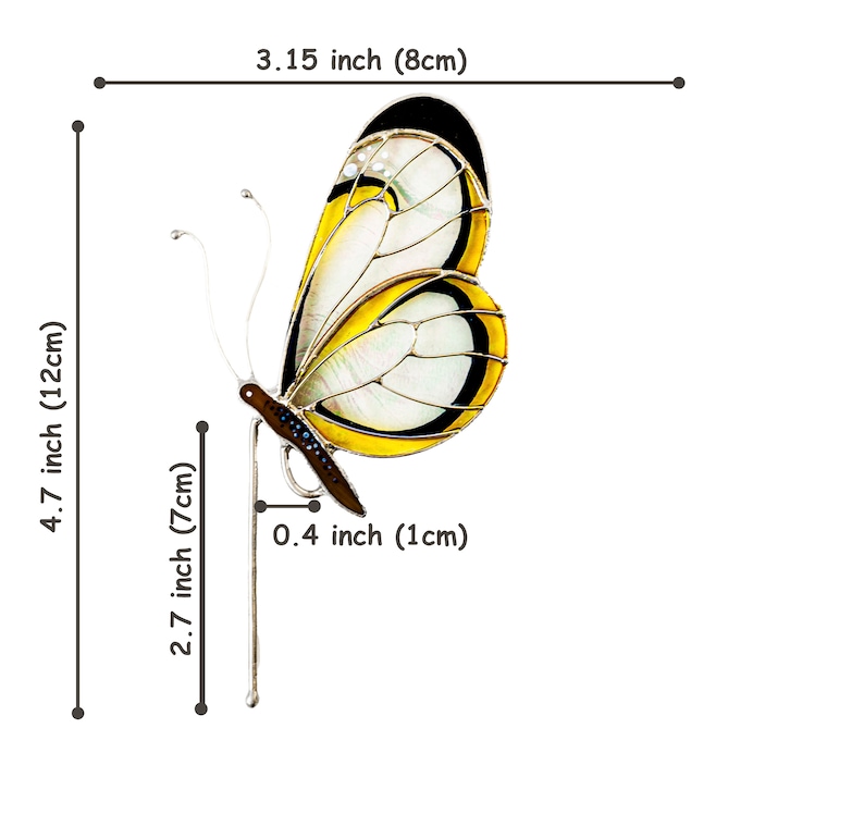 🦋Butterfly Stained Glass Suncatcher – Elegant Pot Decoration & Sunroom Accent