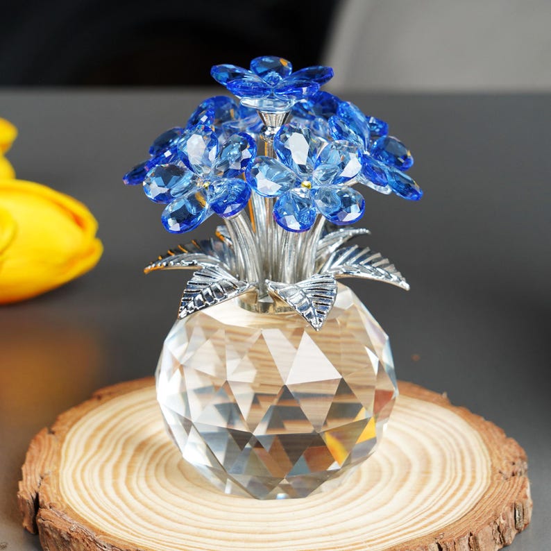 Handmade Crystal Forget-Me-Not Flower Ornament