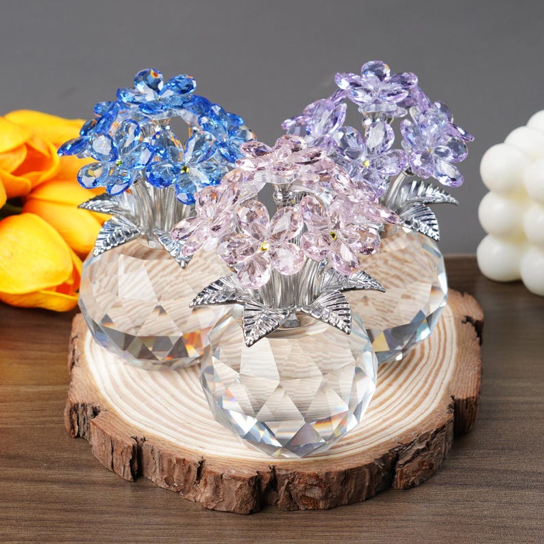 Handmade Crystal Forget-Me-Not Flower Ornament