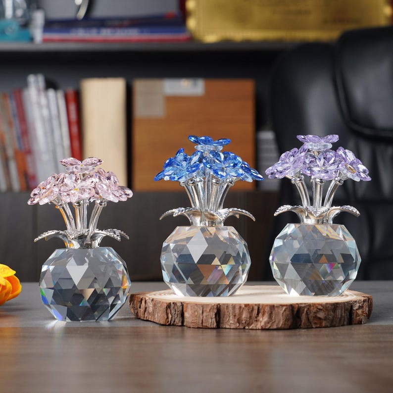 Handmade Crystal Forget-Me-Not Flower Ornament