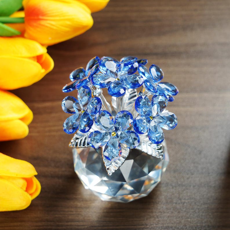 Handmade Crystal Forget-Me-Not Flower Ornament
