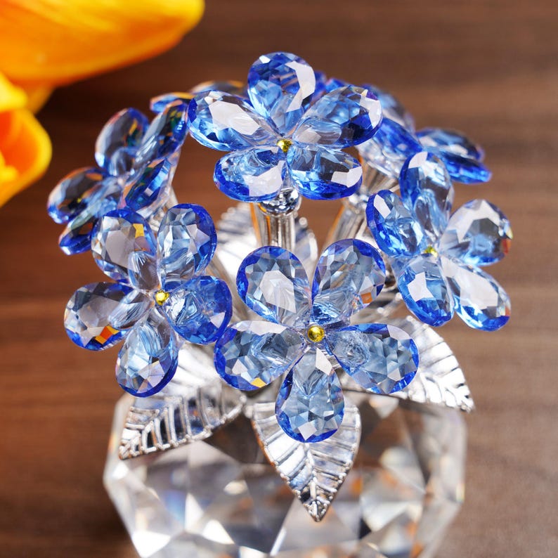 Handmade Crystal Forget-Me-Not Flower Ornament