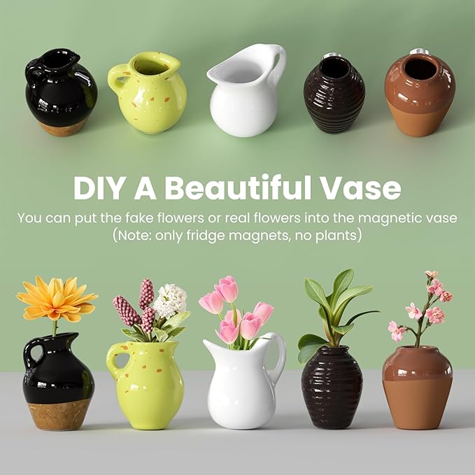 Cute Plant Vase Fridge Magnets