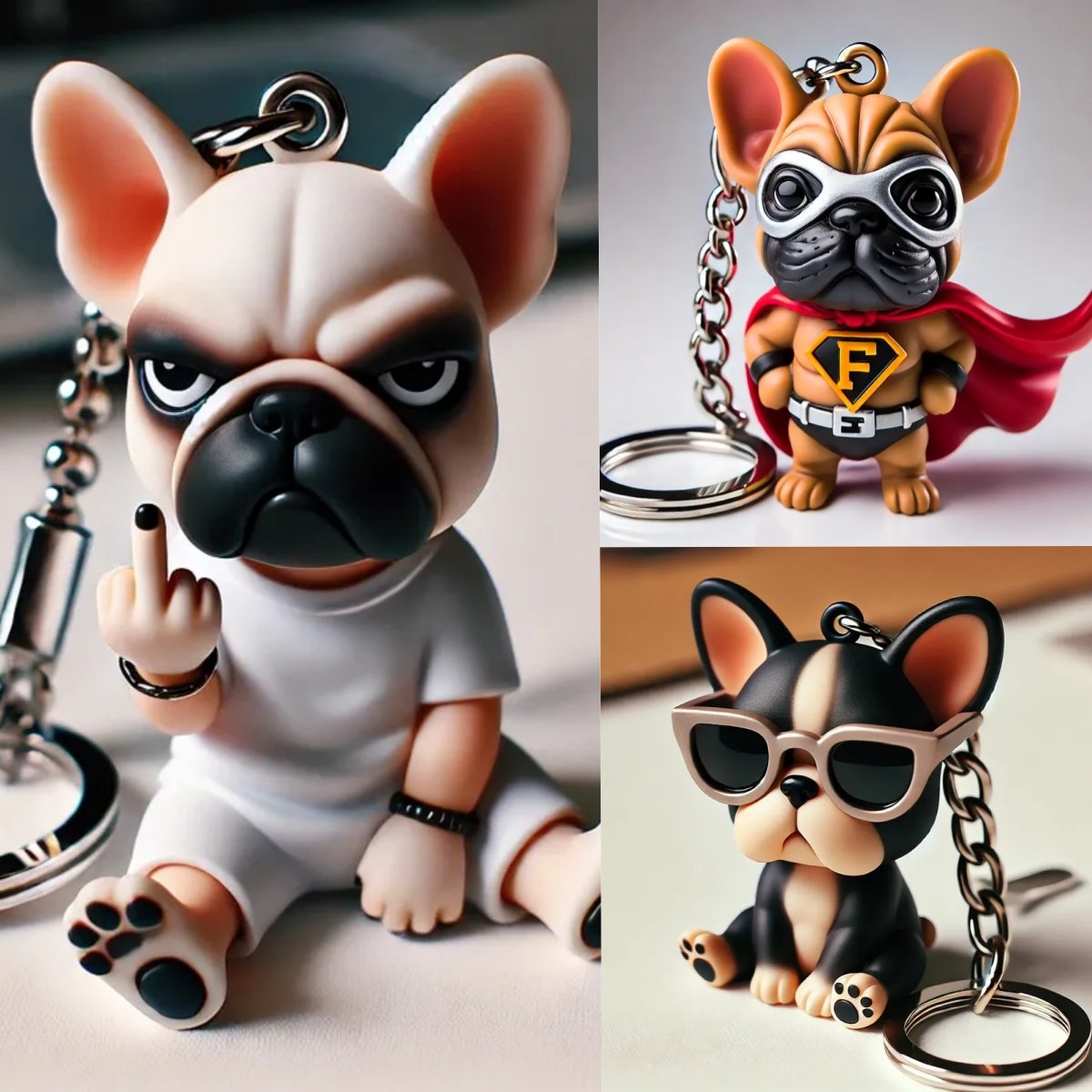 Attitude French Bulldog Keychain