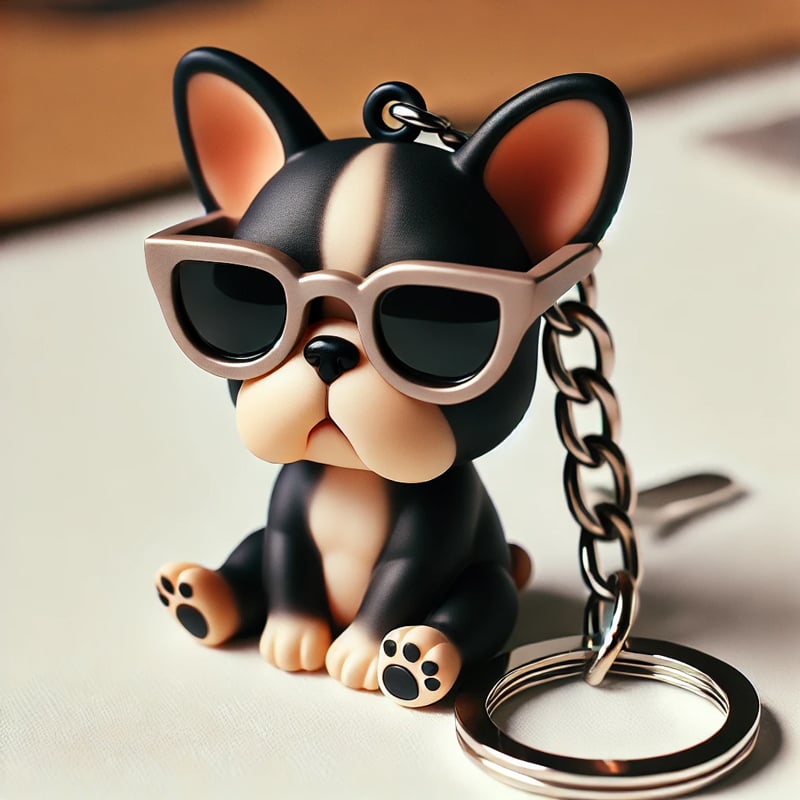 Attitude French Bulldog Keychain