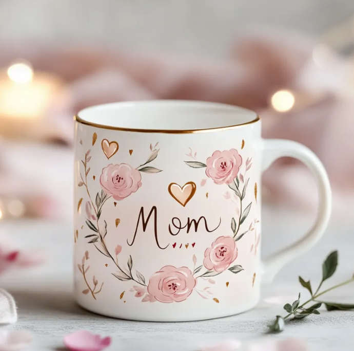 🌸 Happy Mother's Day Floral Mug - A Heartfelt Gift for Mom 🌸