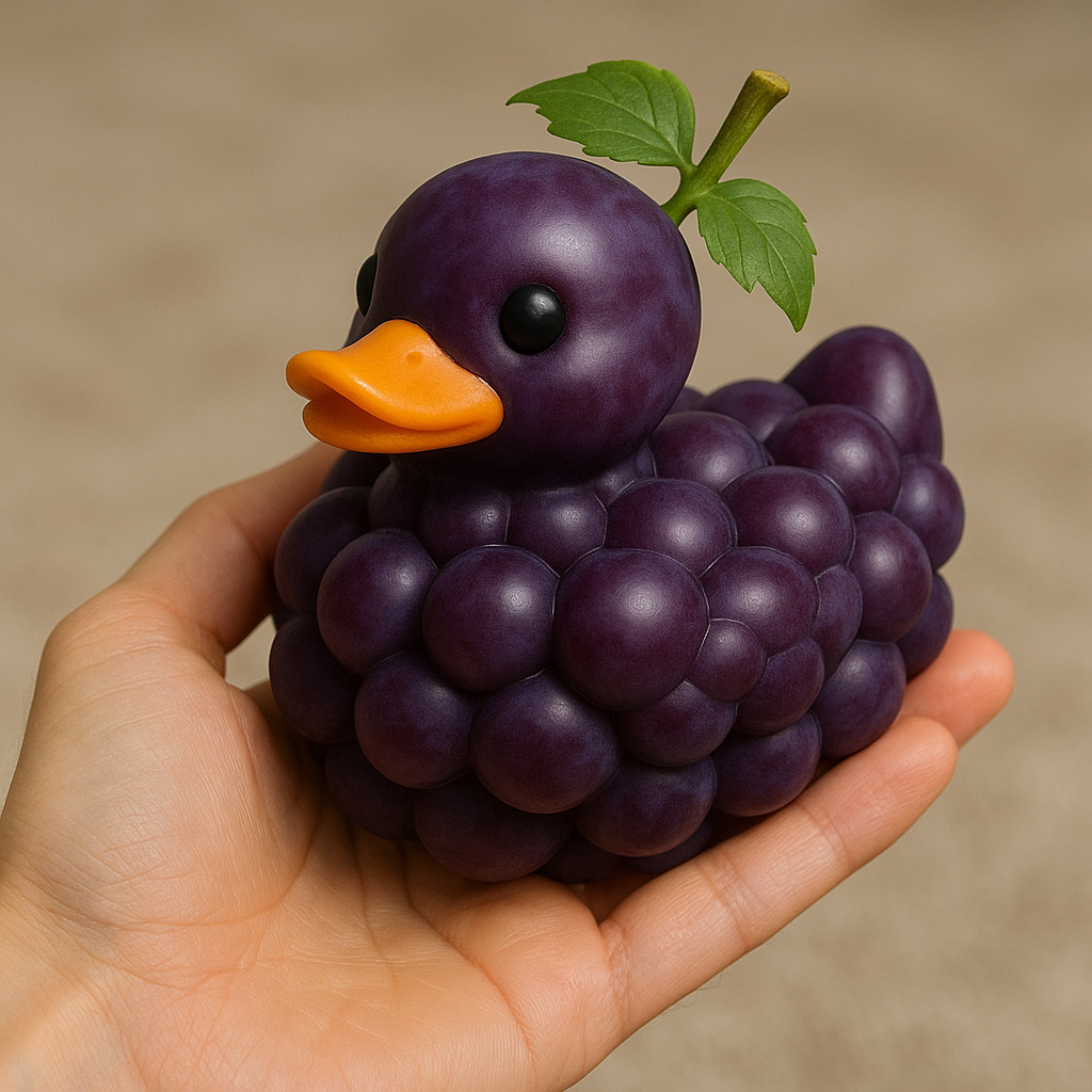 🍑🦆 Whimsical Fruit-Themed Duck Figurines