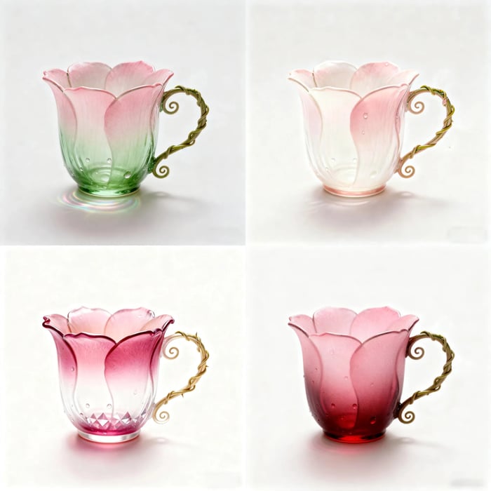 Handcrafted Petal Cup with Vine Handle