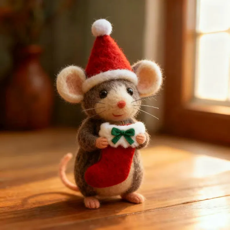 Handcrafted Felt Christmas Mice