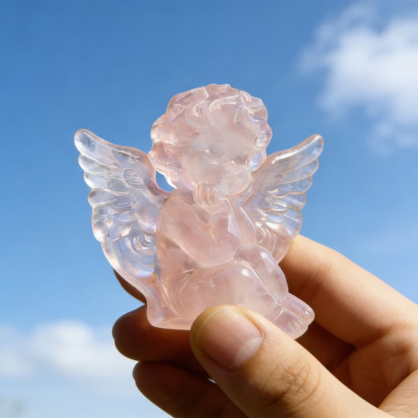 💘2026 Valentine's Talisman: Rose Quartz Cupid — A Symbol of Loving Guardian & Heartfelt Connection🎁Perfect for Lovers, Family & Kids!
