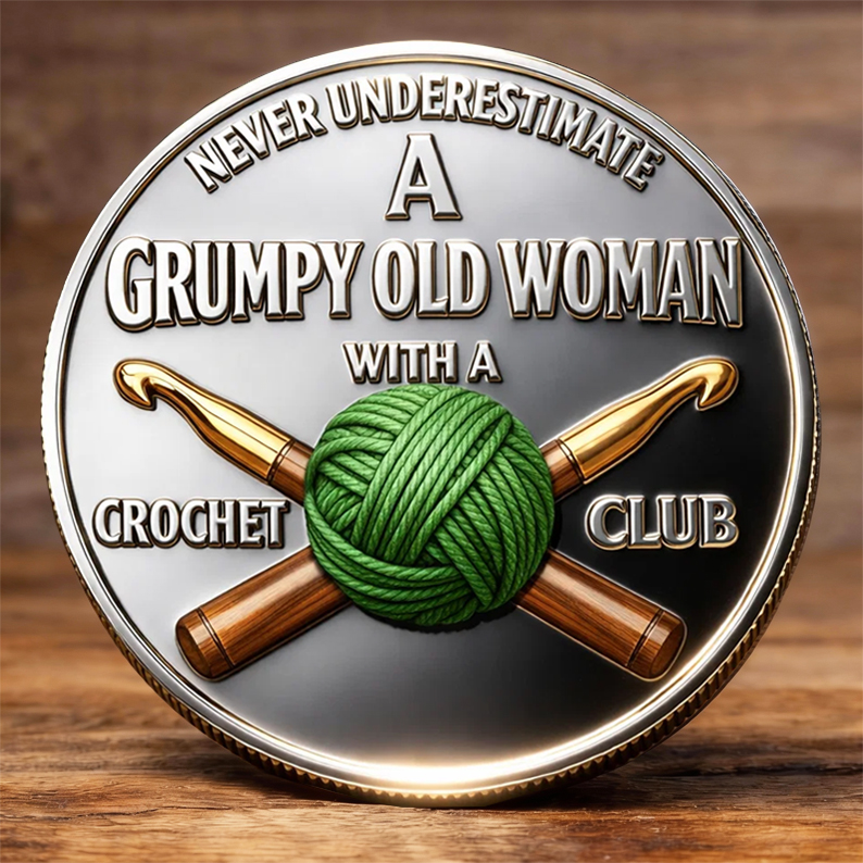 Grumpy Old Crochet Club – Founder & Member Coin