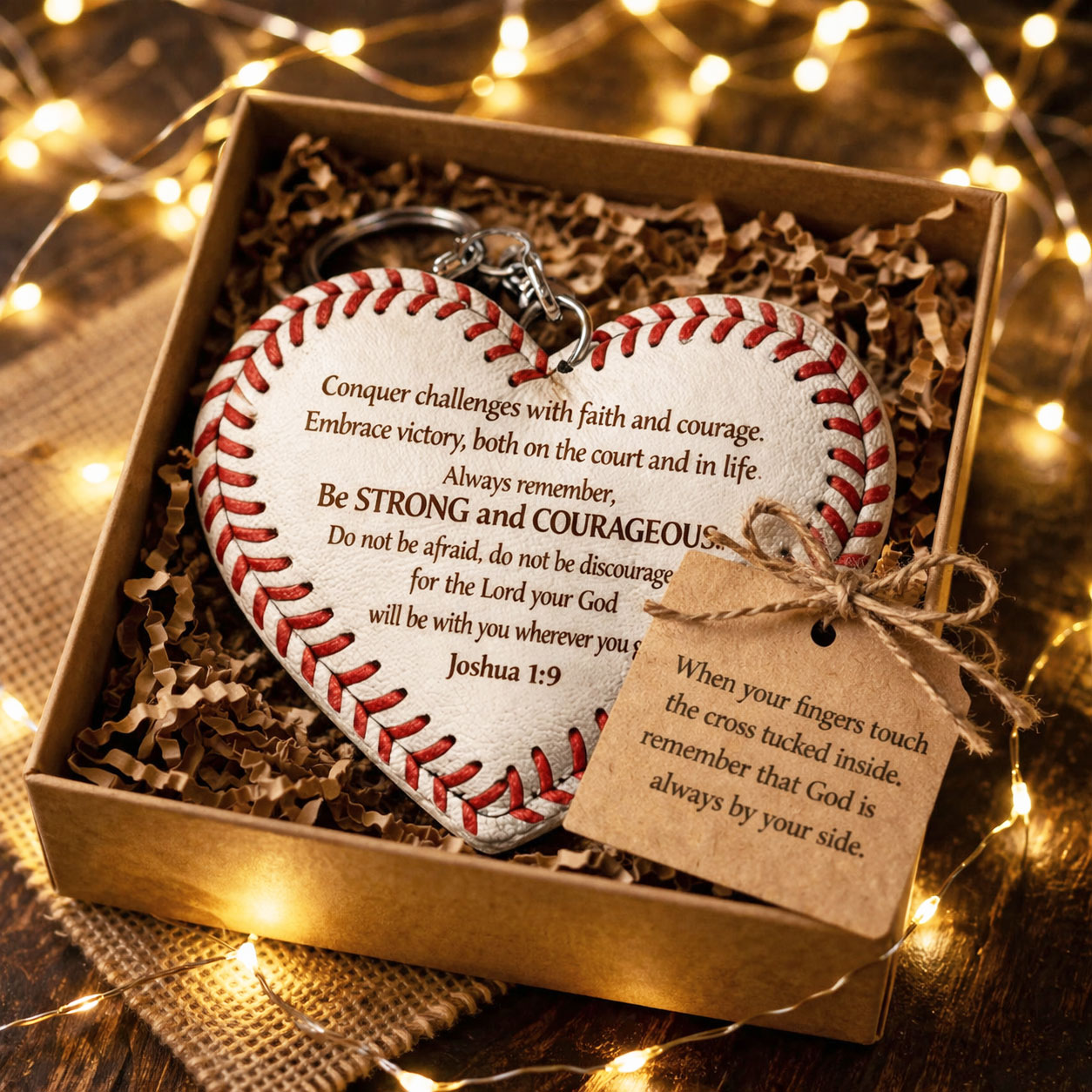 The "Faith in the Game" Heart Baseball Keychain