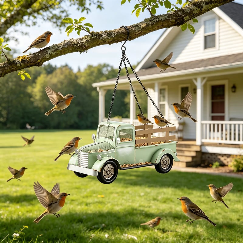 🚛🐦 Vintage Truck Bird Feeder – Add a Touch of Nostalgia to Your Garden