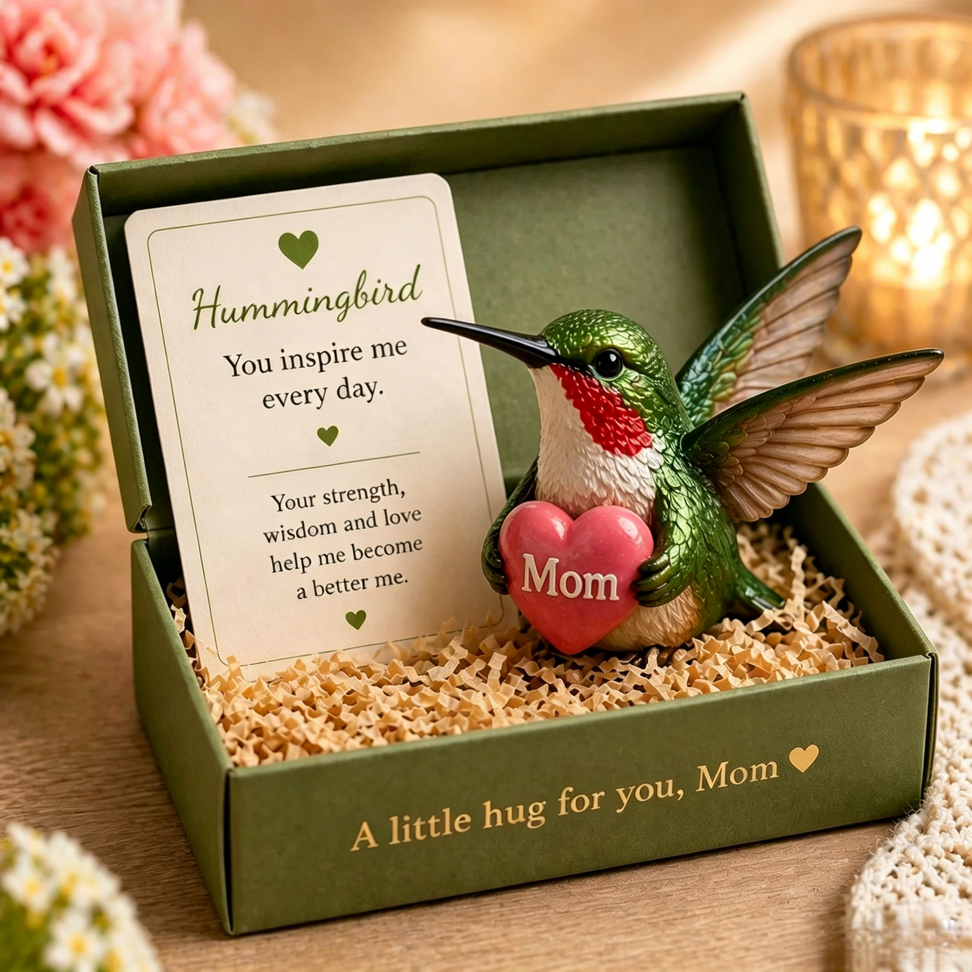 Mom's Pocket Small Hug Statue — a warm symbol that will always be by Mom's side
