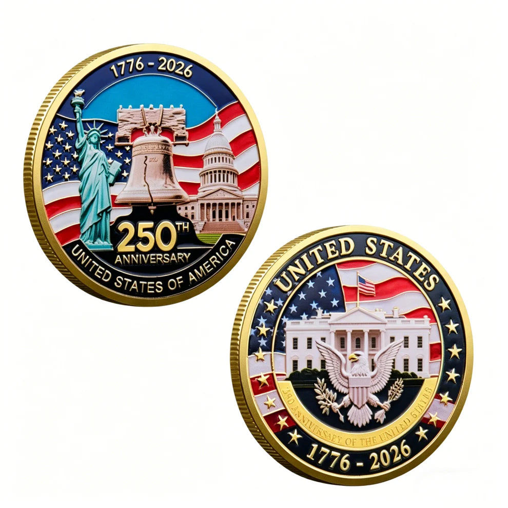 ✨9PCS USA 250th Anniversary Commemorative Coin Gift Set