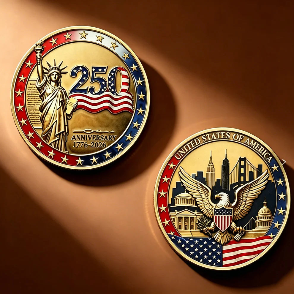 ✨9PCS USA 250th Anniversary Commemorative Coin Gift Set
