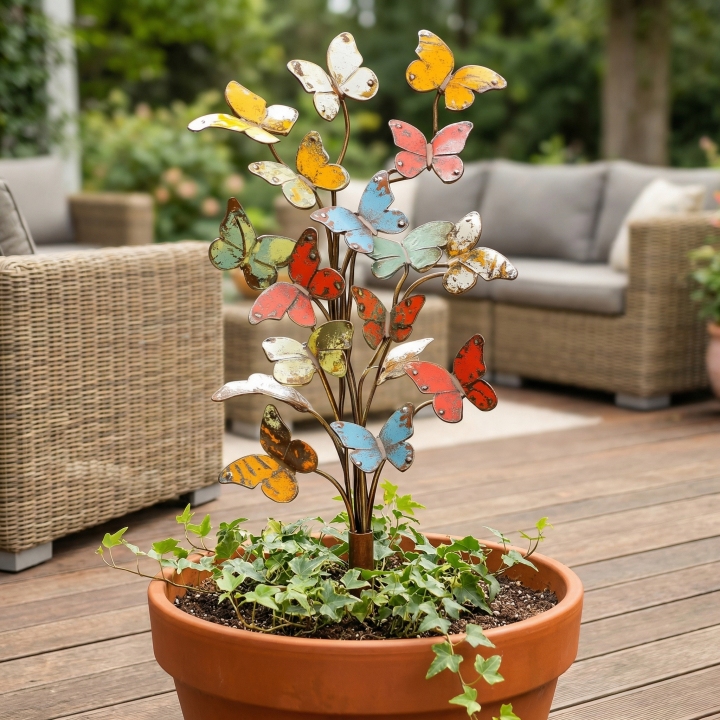 🦋 3D Multicolored Metal Butterfly Garden Stake
