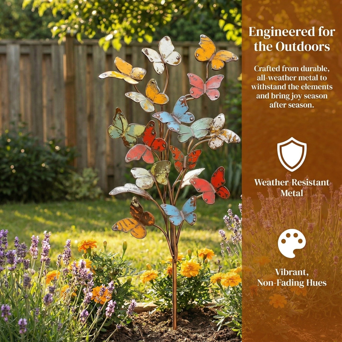 🦋 3D Multicolored Metal Butterfly Garden Stake