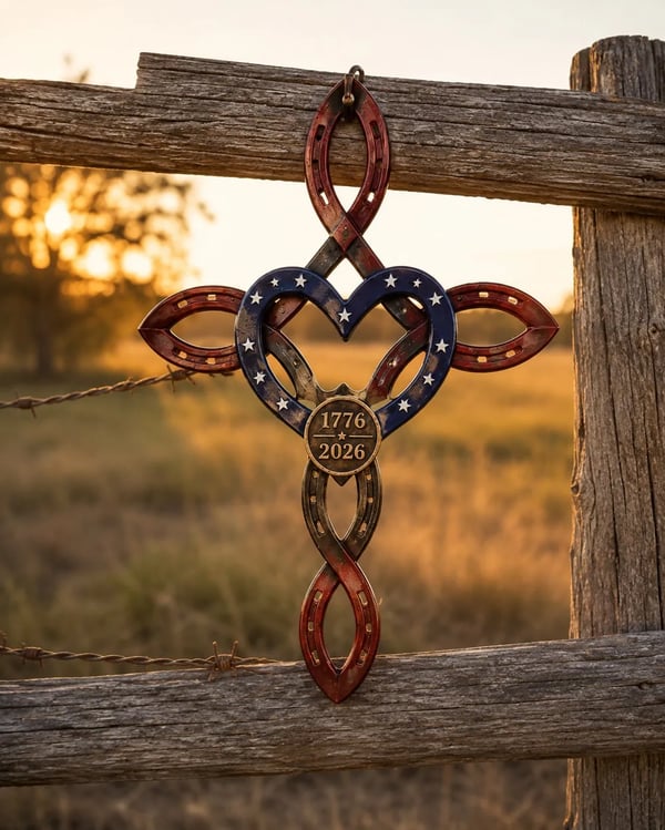 🇺🇸 United States 250th Anniversary Horseshoe Heart Wall Decor