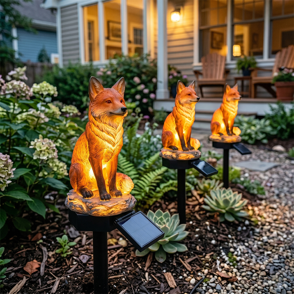 Red Fox Waterproof Solar Powered Garden Landscape Stake Light