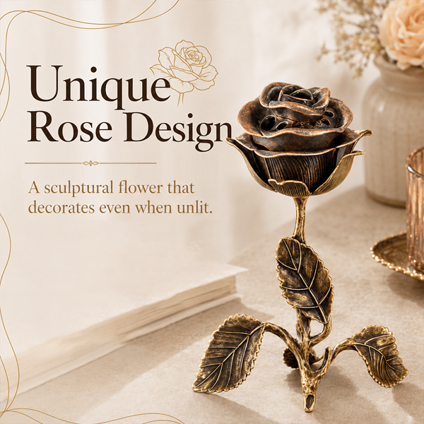 🌹💕 Vintage Rose Incense Burner – A Thoughtful Gift for Meditation & Relaxation Lovers ✨🕯️