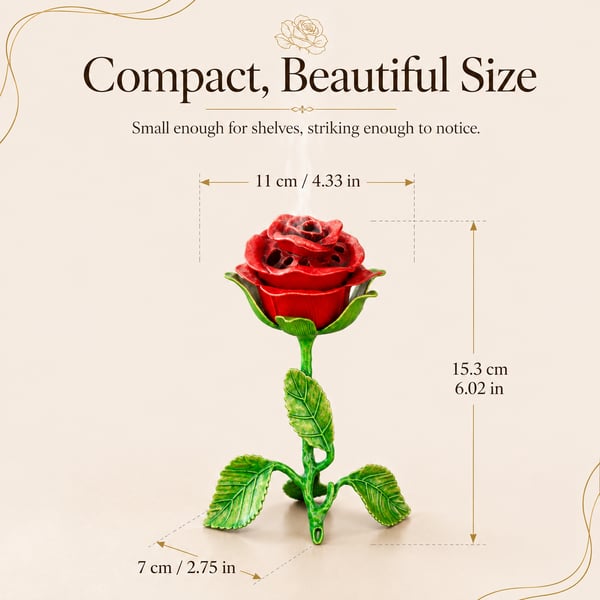 🌹💕 Vintage Rose Incense Burner – A Thoughtful Gift for Meditation & Relaxation Lovers ✨🕯️