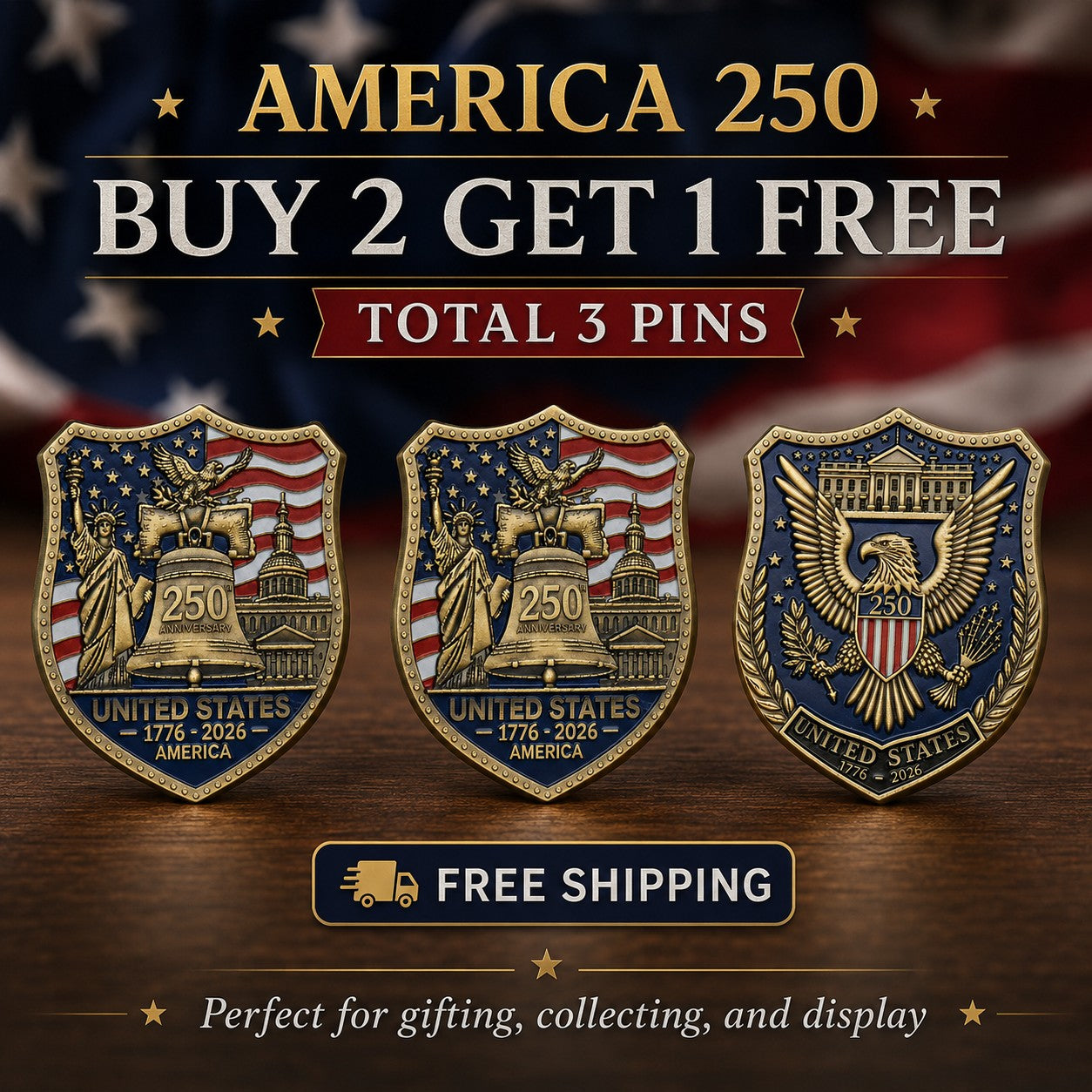 America 250 Shield Commemorative Coin