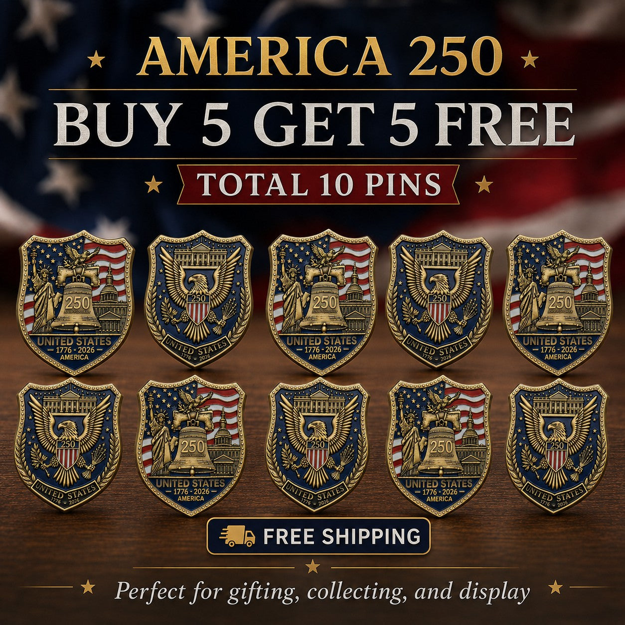 America 250 Shield Commemorative Coin