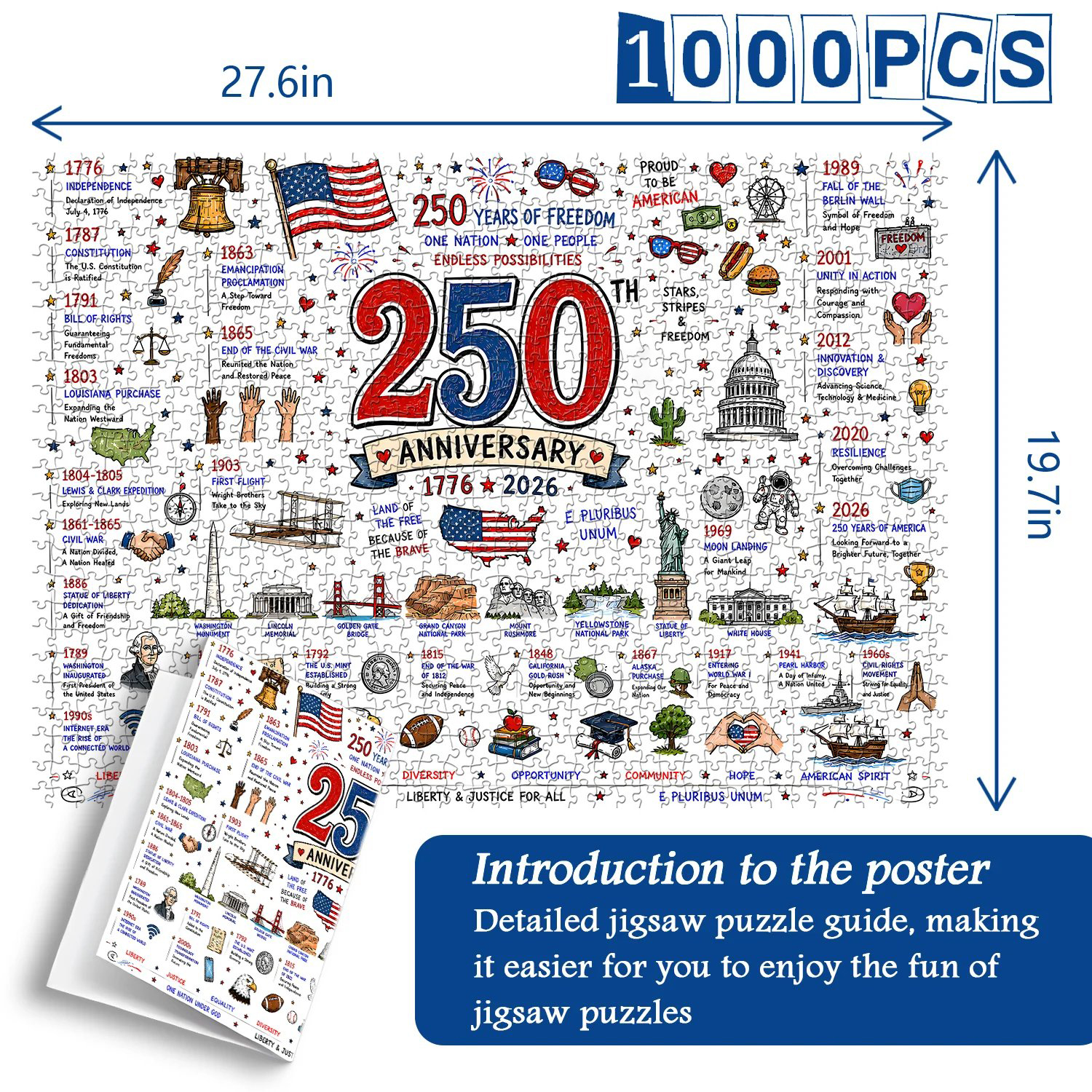 🧩🦅Patriotic America Jigsaw Puzzle - 1000 Pieces
