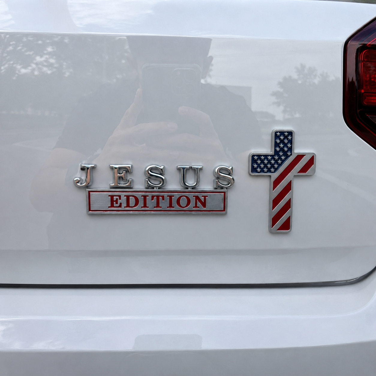 ✝Blessed Jesus Edition Cross Car Emblem Metal Badge