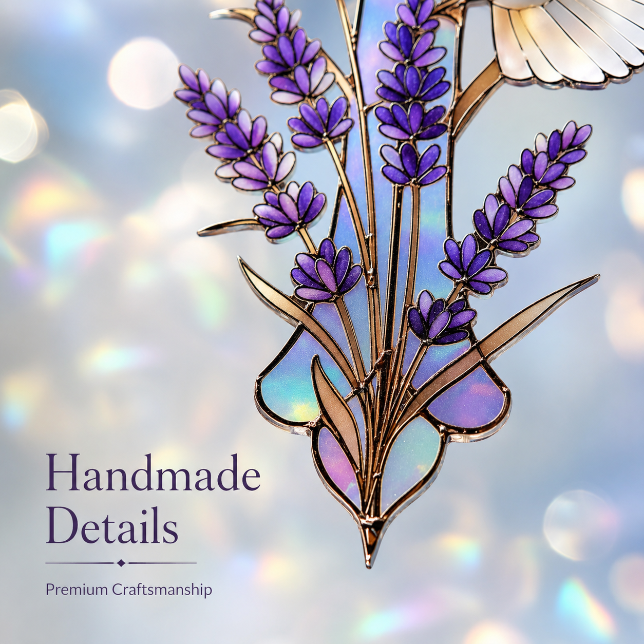 Dove and Lavender Cross Suncatcher