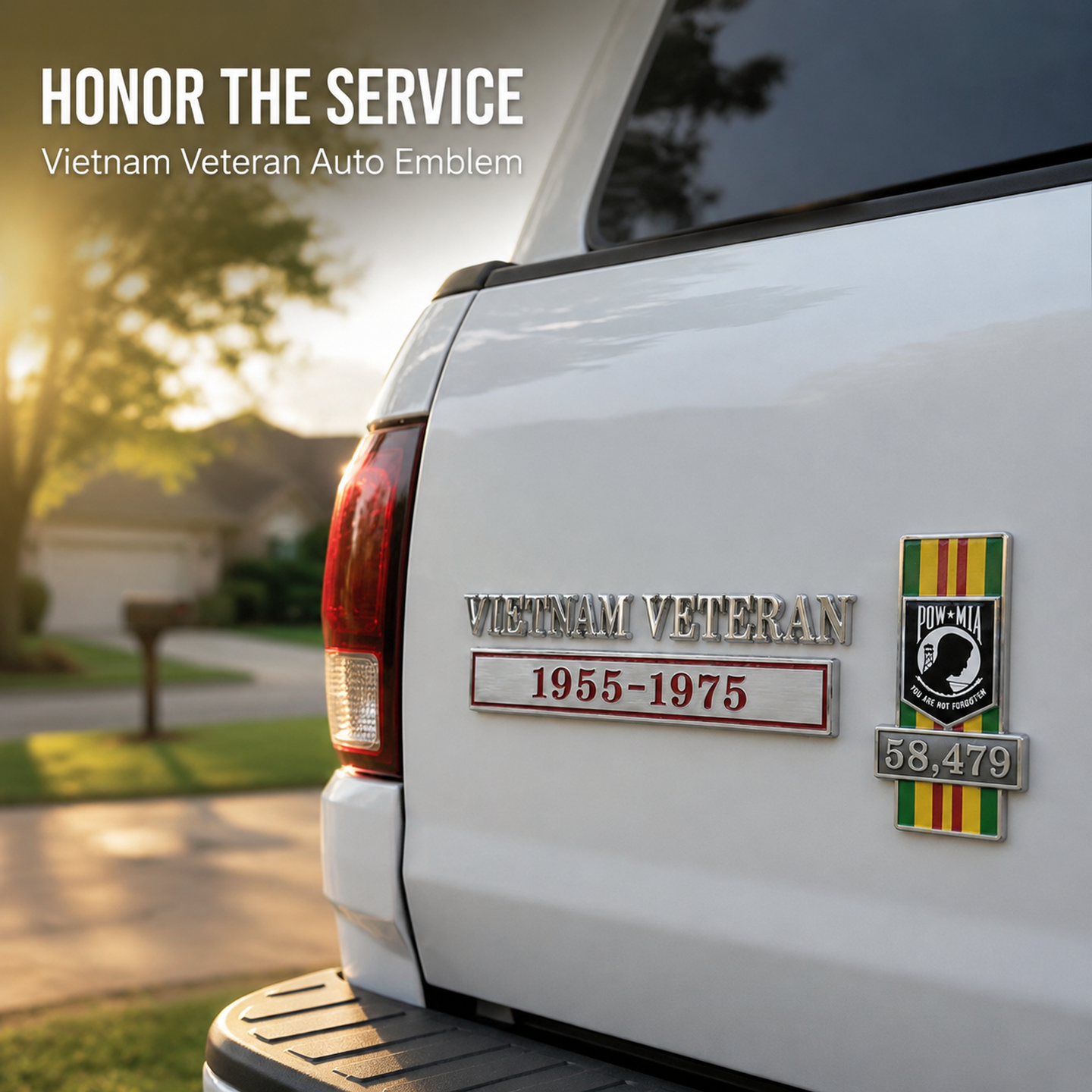 🇺🇸 Vietnam Veteran 1955–1975 Memorial Car Emblem Badge