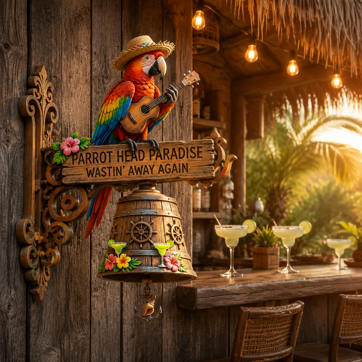 🦜🌊Parrot Head Paradise Wall-Mounted Doorbell
