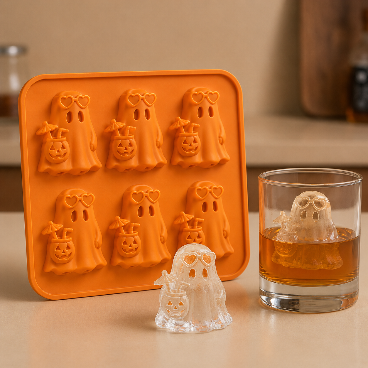 👻🍹Summerween Ghost Ice Cube Mold