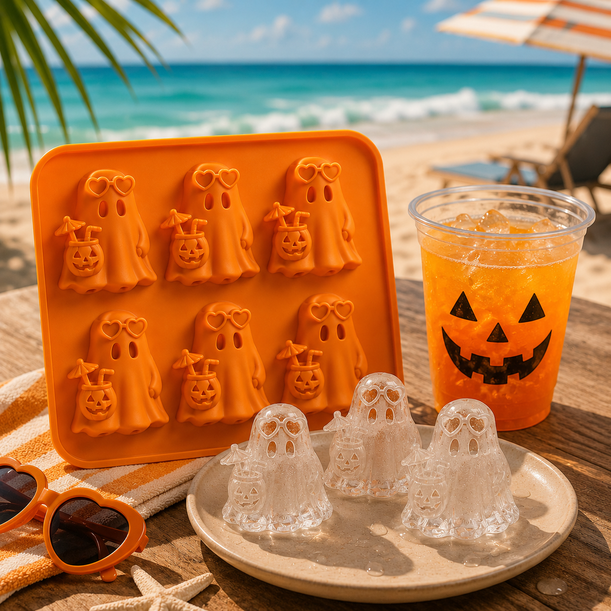 👻🍹Summerween Ghost Ice Cube Mold