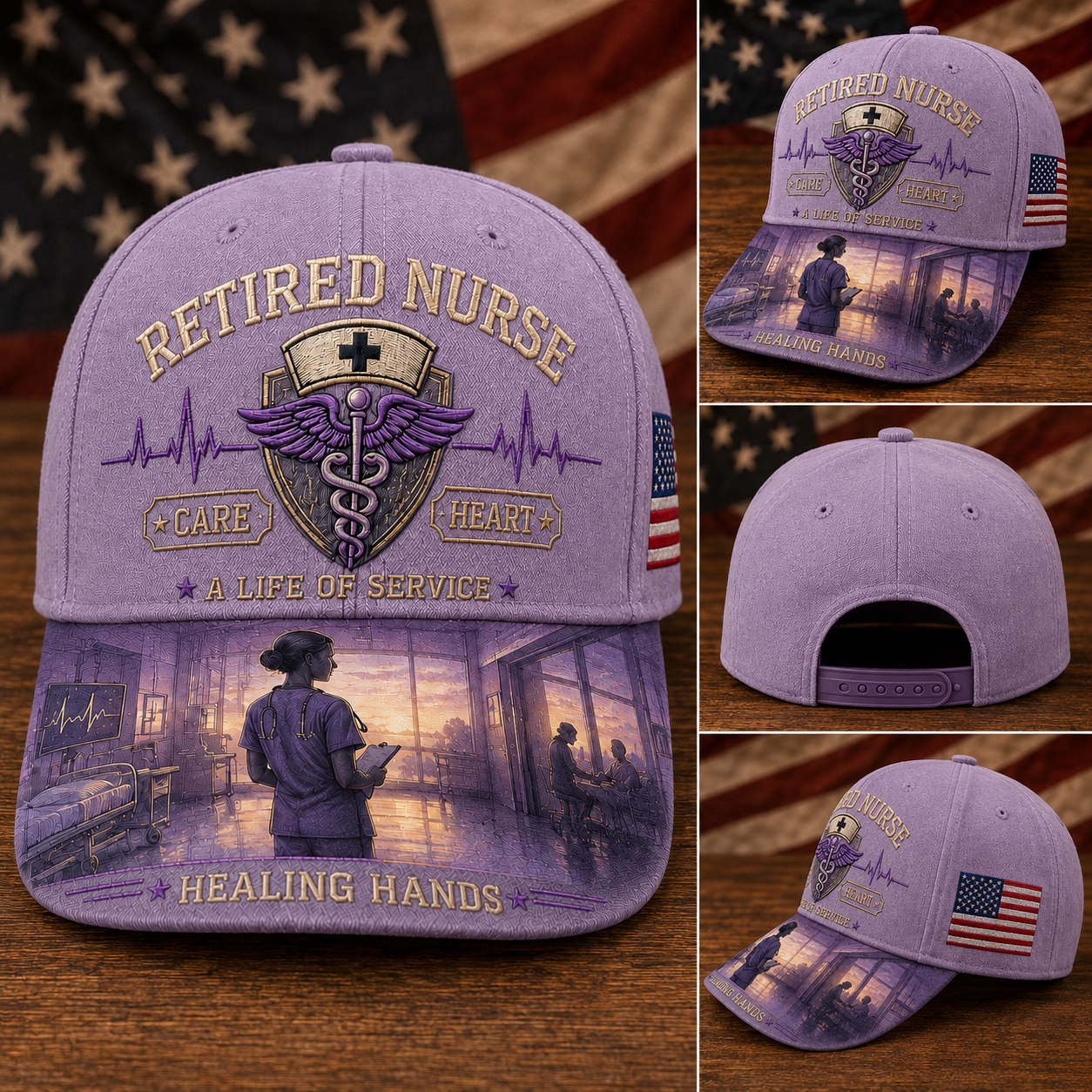 🩺Retired Nurse Healing Hands Cap