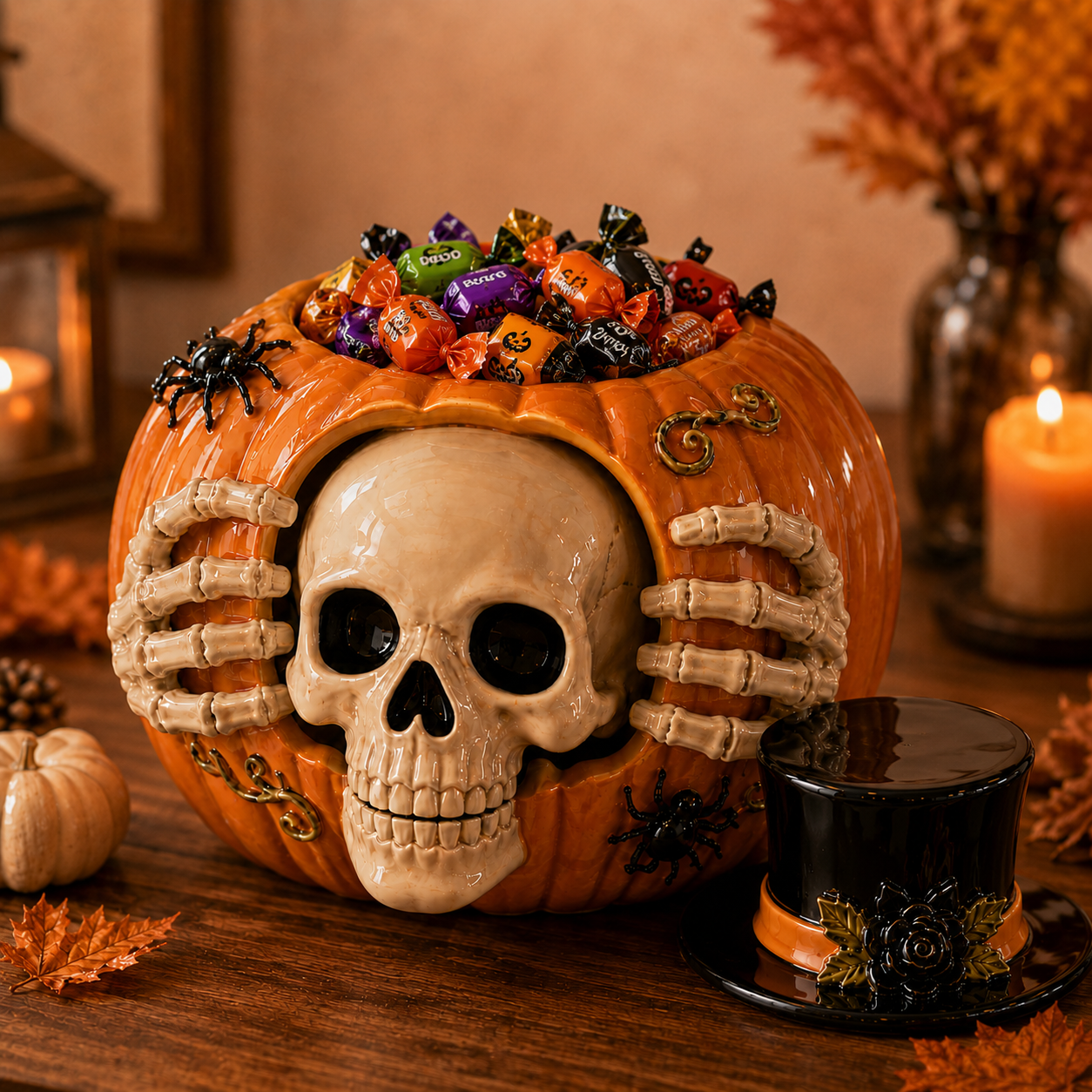 🎃🍬Trick-or-Treat | Skull Pumpkin Candy Jar